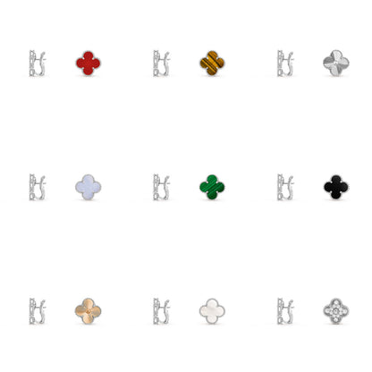 [Angela Jewelry]CLOVER SILVER 15MM MOP EARRINGS COLLECTION