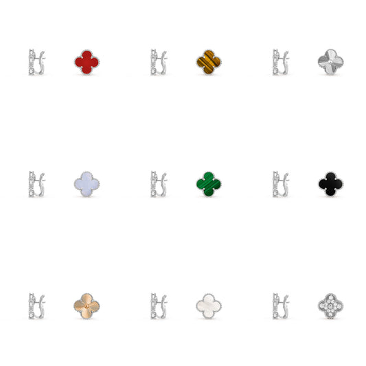 [Angela Jewelry]CLOVER SILVER 15MM MOP EARRINGS COLLECTION