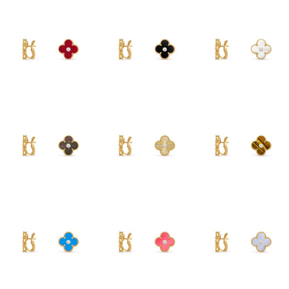 [Angela Jewelry]CLOVER 15MM MOP DIAMOND EARRINGS COLLECTION