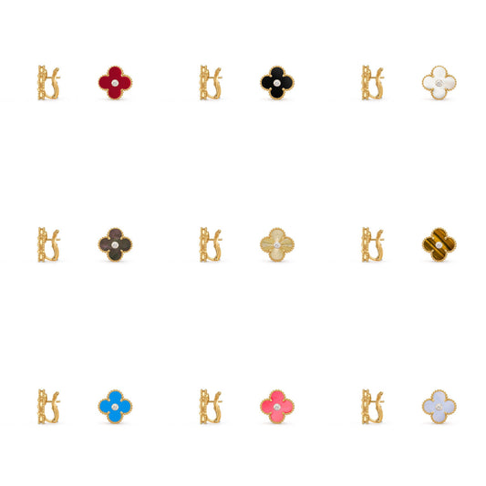 [Angela Jewelry]CLOVER 15MM MOP DIAMOND EARRINGS COLLECTION