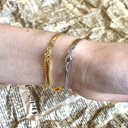 [Angela Jewelry]Flat Snake Bone Chain Blade Necklace