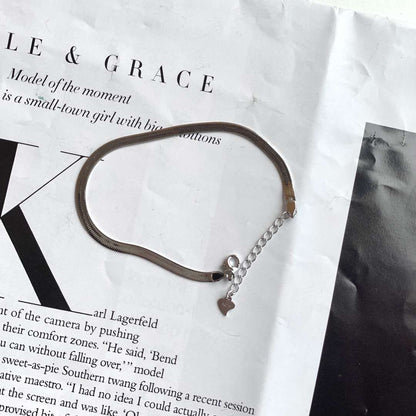 [Angela Jewelry]Flat Snake Bone Chain Blade Necklace