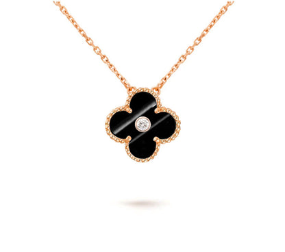 [Angela Jewelry]CLOVER 15MM DIAMOND SINGLE FLOWER NECKLACE COLLECTION