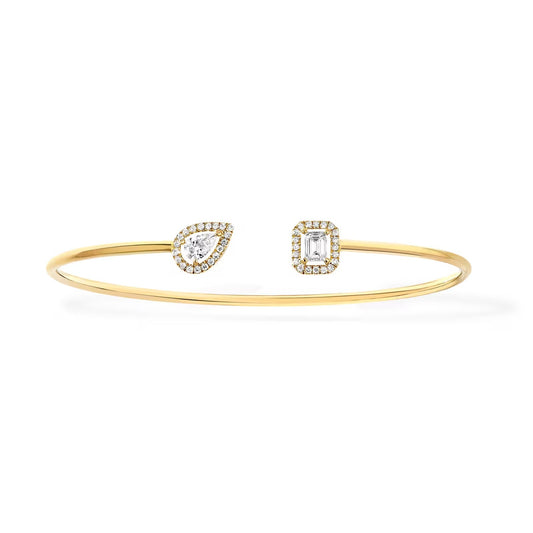 [Angela Jewelry]JONC FLEX MY TWIN TOI & MOI SILVER DIAMOND BRACELET