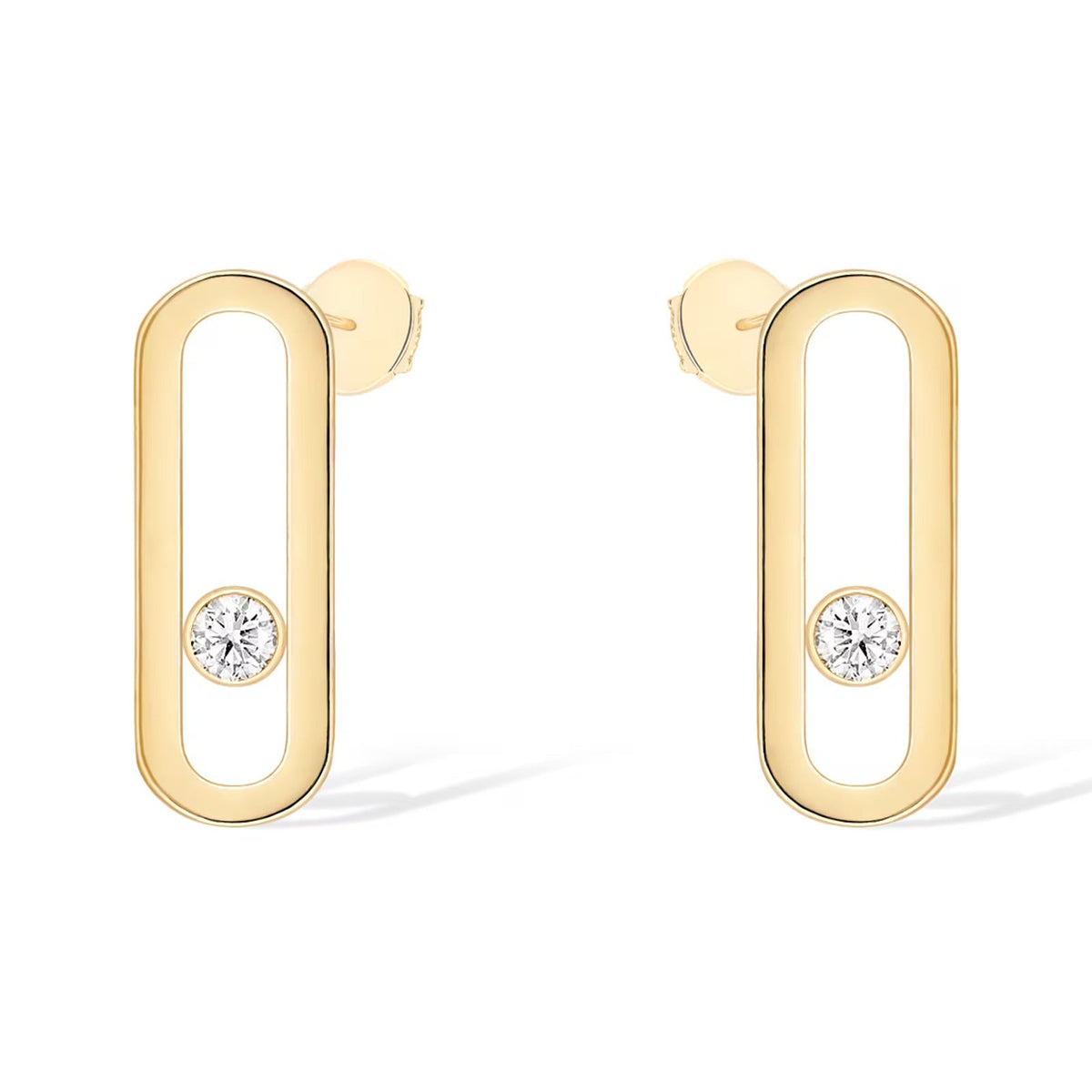[Angela Jewelry]MOVE UNO SMALL 1 DIAMOND EARRINGS