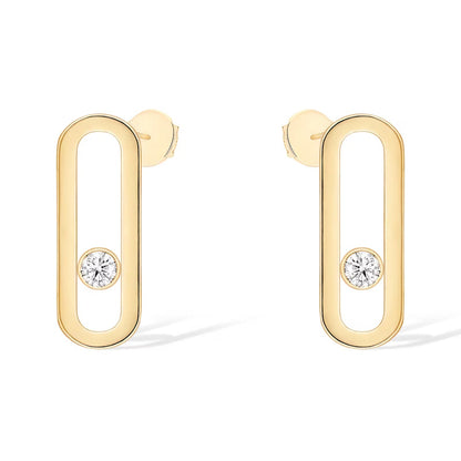 [Angela Jewelry]MOVE UNO SMALL 1 DIAMOND EARRINGS