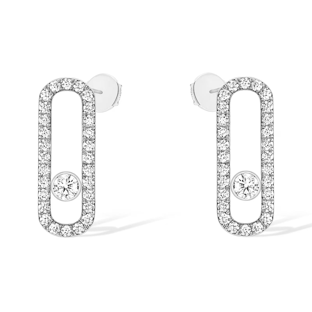 [Angela Jewelry]MOVE UNO STUD DIAMOND PAVED EARRINGS