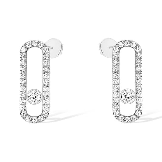 [Angela Jewelry]MOVE UNO STUD DIAMOND PAVED EARRINGS