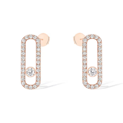 [Angela Jewelry]MOVE UNO STUD DIAMOND PAVED EARRINGS