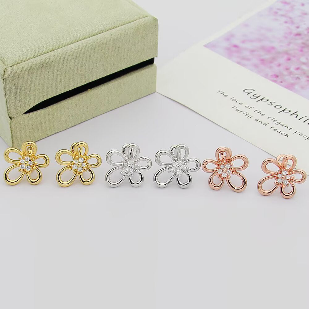 [Angela Jewelry] FLOWERLACE EARRING 5 DIAMONDS