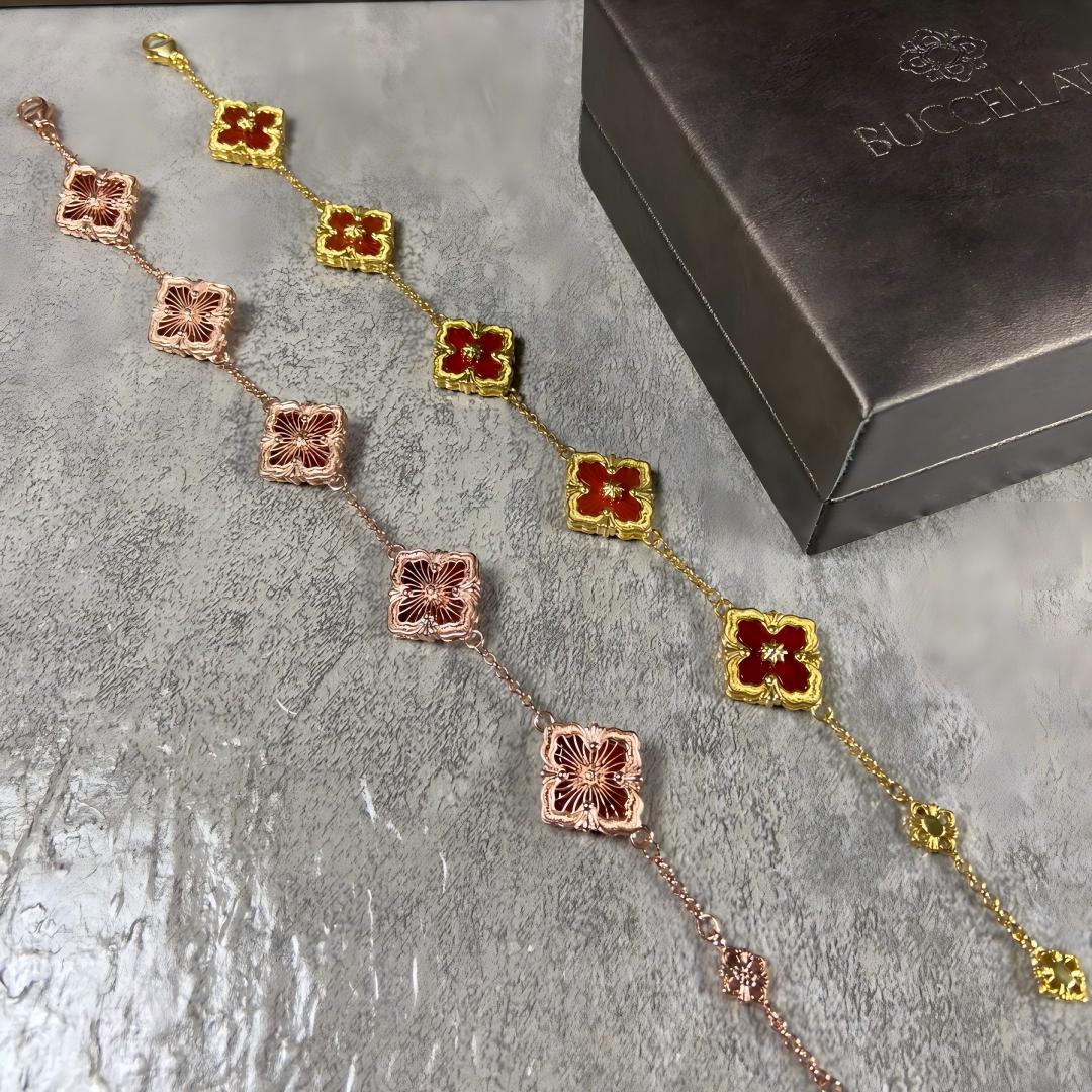 [Angela Jewelry]OPERA 5 MOTIFS TULLE ENAMEL BRACELET