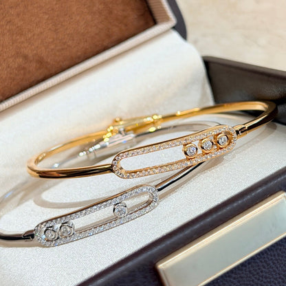 [Angela Jewelry]Move Pavé Diamond Bangle Bracelet M