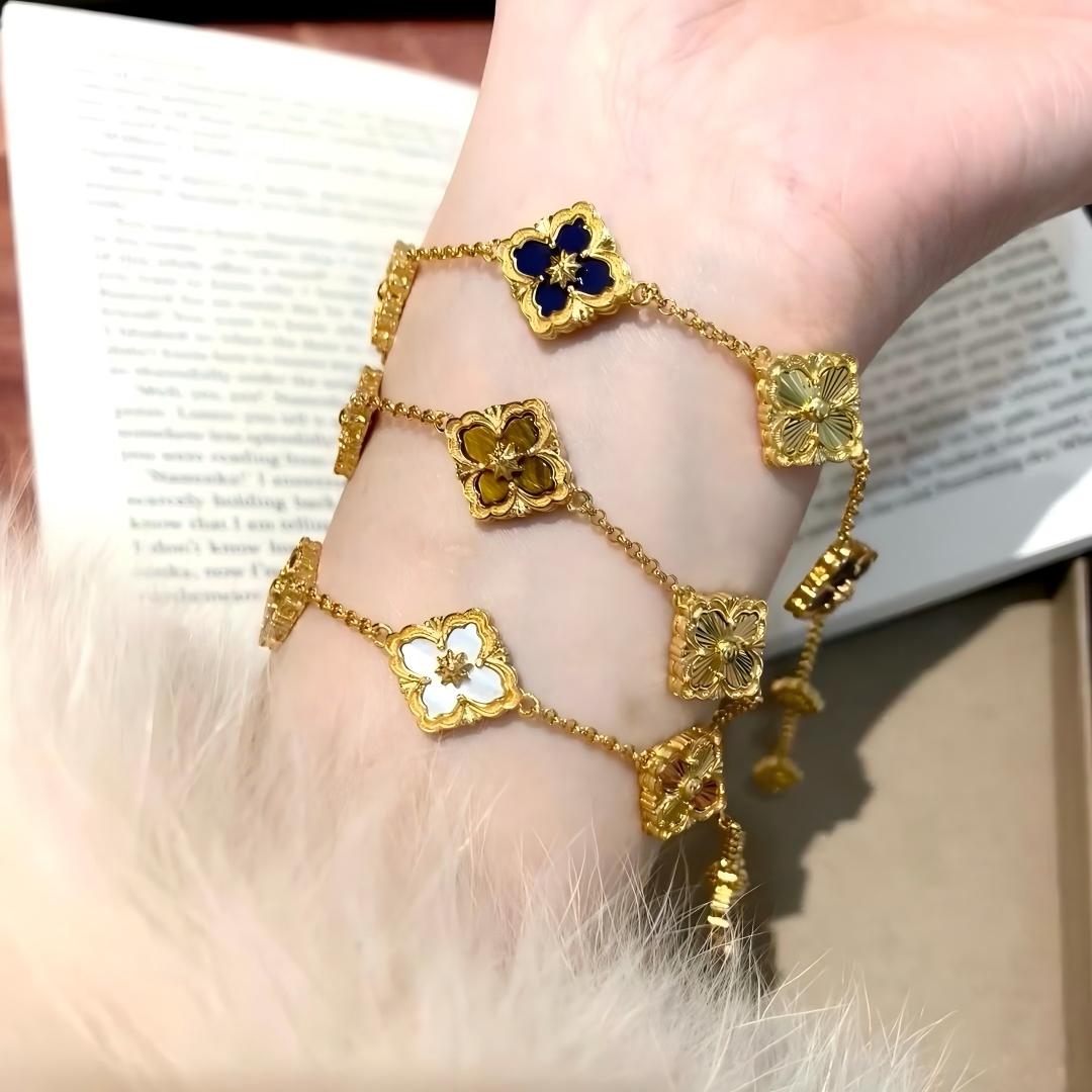 [Angela Jewelry]OPERA 5 MOTIFS TULLE ENAMEL BRACELET