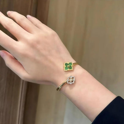 [Angela Jewelry]OPERA TULLE  GOLD BRACELET WITH ENAMEL BACKGROUND