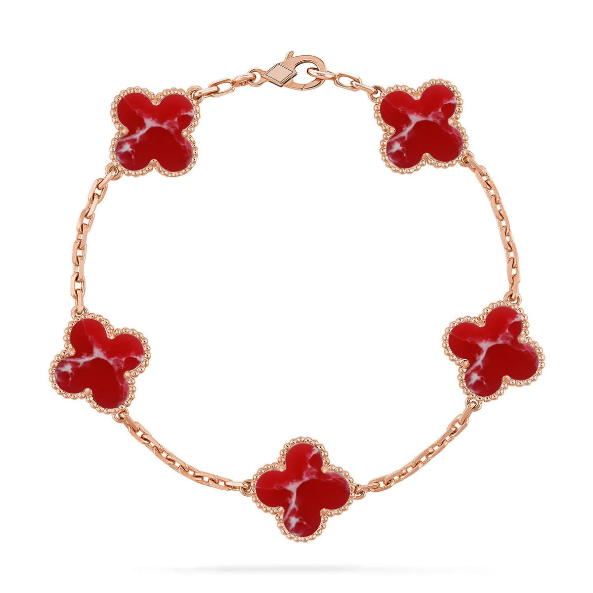 [Angela Jewelry]CLOVER 5 MOTIF RED PATTERN BRACELET COLLECTION