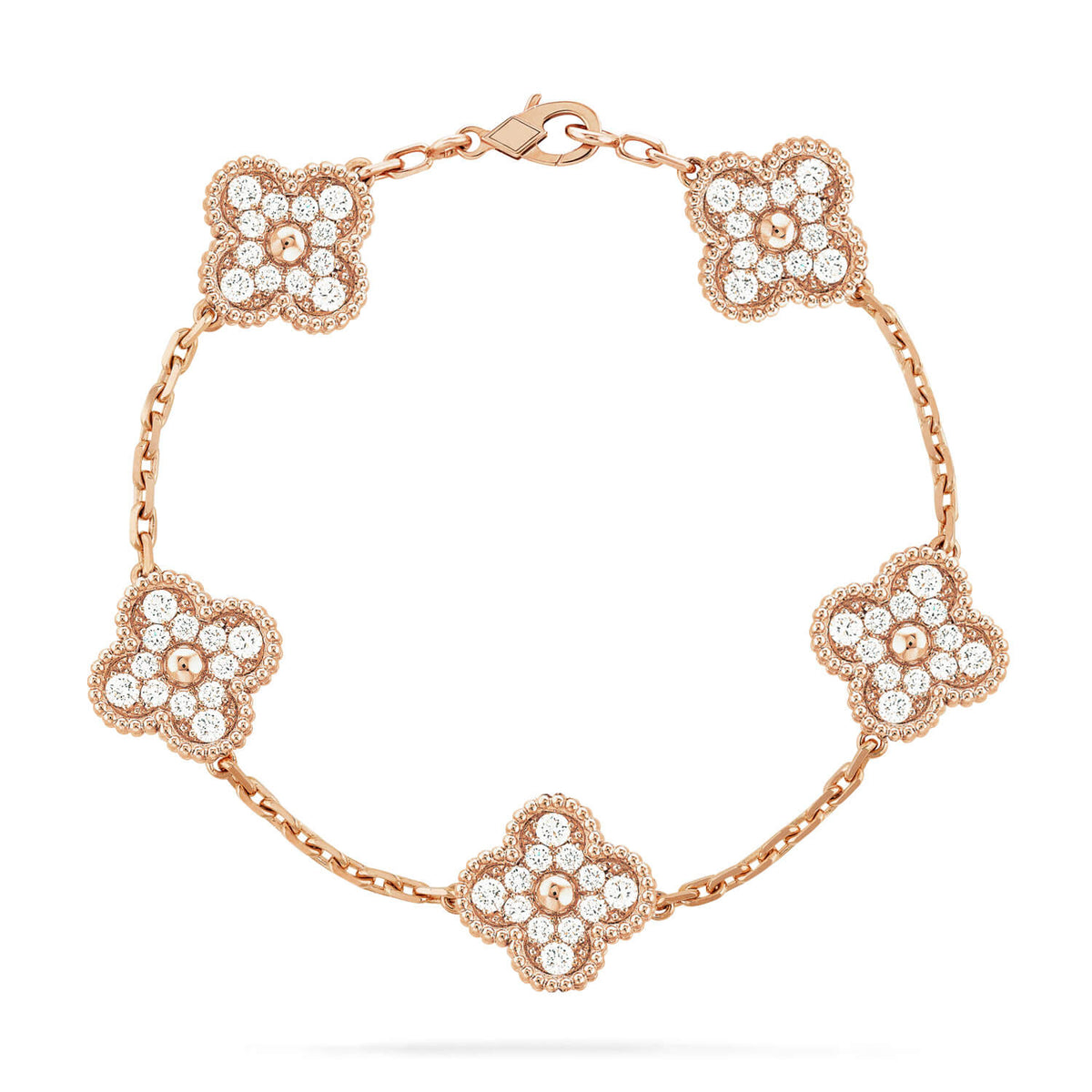 [Angela Jewelry] CLOVER 5 MOTIF FULL DIAMOND BRACELET COLLECTION