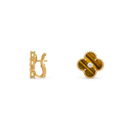[Angela Jewelry]CLOVER 15MM MOP DIAMOND EARRINGS COLLECTION