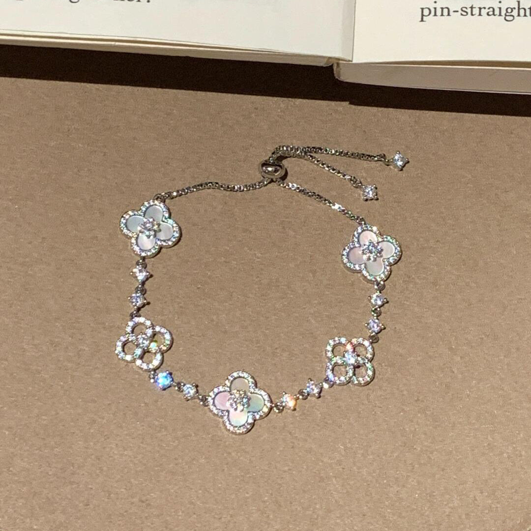 [Angela Jewelry]CLOVER 5 MOTIF PINK BLUE RED WHITE BRACELET