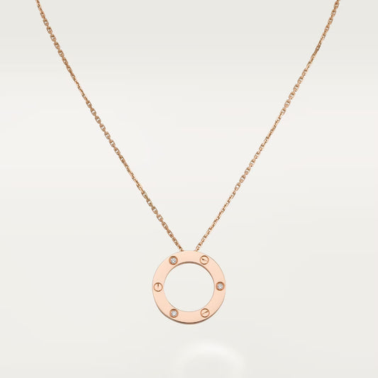 [Angela Jewelry]LOVE NECKLACE 16MM 3 DIAMONDS