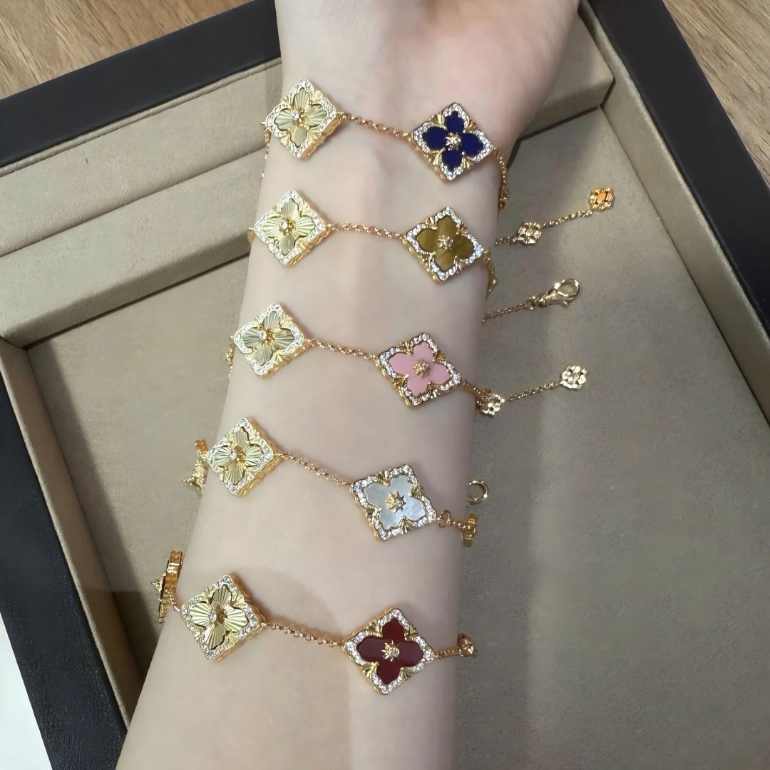 [Angela Jewelry]OPERA 5 MOTIFS TULLE ENAMEL BRACELET