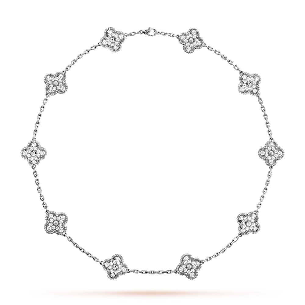 [Angela Jewelry]CLOVER 10 MOTIFS DIAMOND NECKLACE