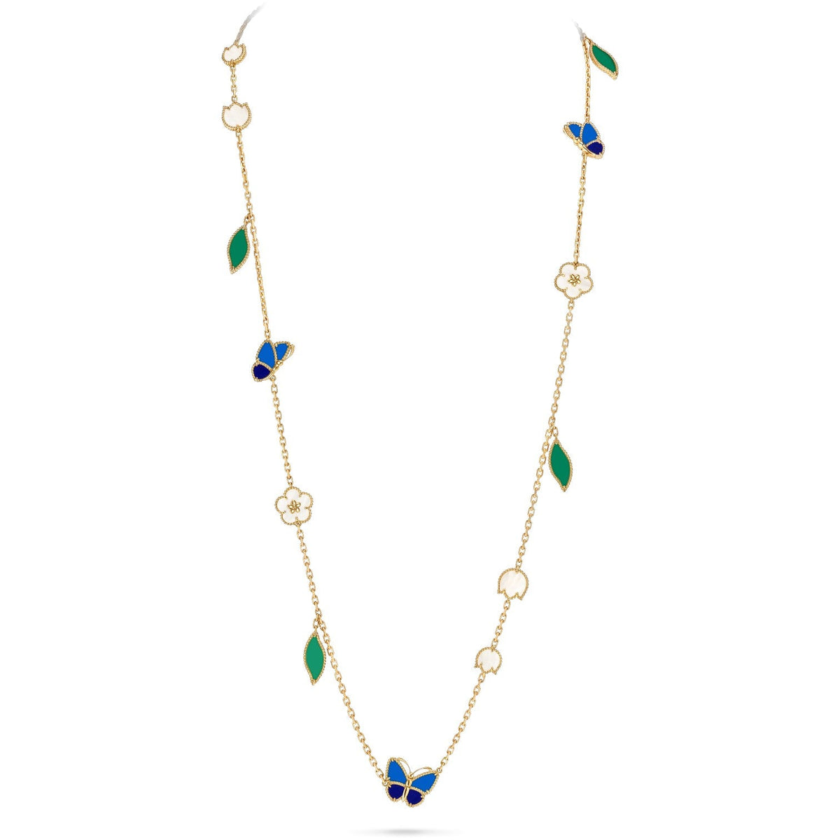 [Angela Jewelry]LUCKY SPRING BUTTERFLY 15 FLOWER NECKLACE
