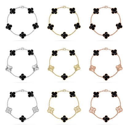 [Angela Jewelry] CLOVER 5 MOTIF PULSAR STONE BRACELET COLLECTION