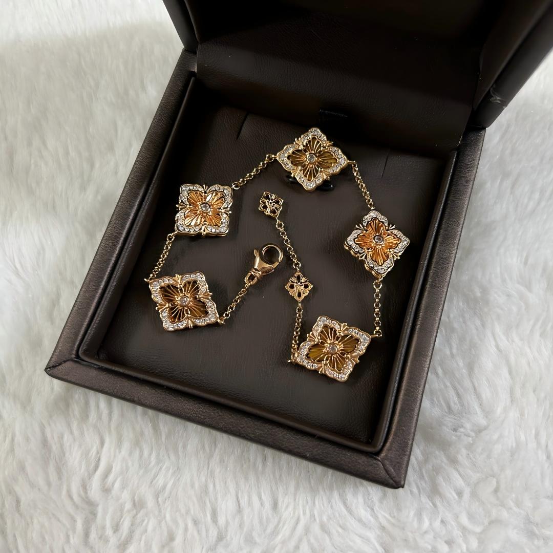 [Angela Jewelry]OPERA 5 MOTIFS TULLE ENAMEL BRACELET