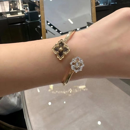 [Angela Jewelry]OPERA TULLE  GOLD BRACELET WITH ENAMEL BACKGROUND