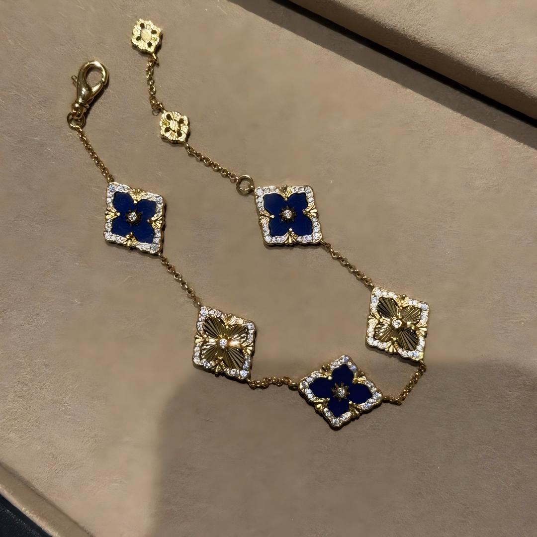[Angela Jewelry]OPERA 5 MOTIFS TULLE ENAMEL BRACELET