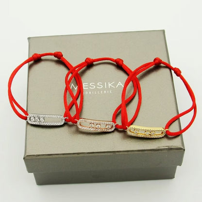 [Angela Jewelry]Messika Care(s) pink cord pavé bracelet