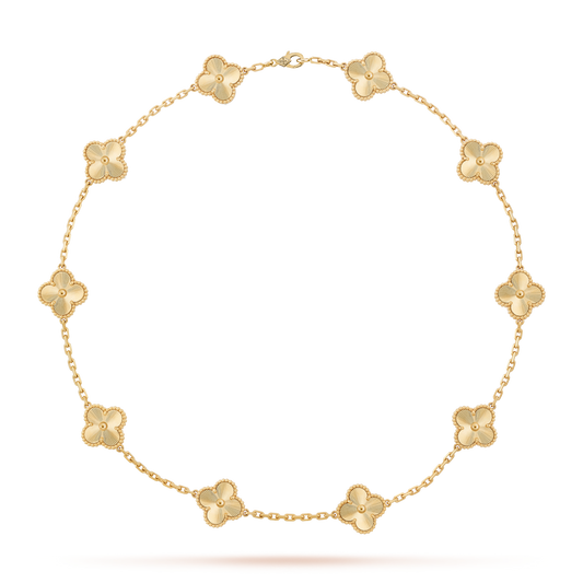 [Angela Jewelry]CLOVER 10 MOTIFS LASER NECKLACE