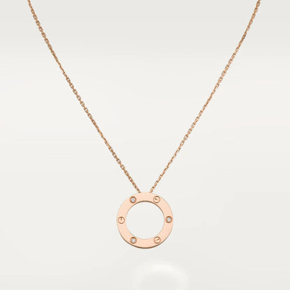 [アンジェラジュエリー]ラブネックレス 16mm 3ダイヤモンド