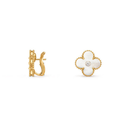 [Angela Jewelry]CLOVER 15MM MOP DIAMOND EARRINGS COLLECTION