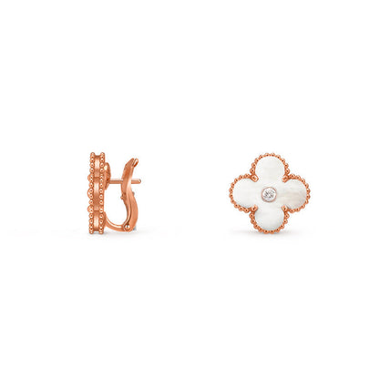 [Angela Jewelry]CLOVER 15MM MOP DIAMOND EARRINGS COLLECTION