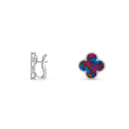 [Angela Jewelry]CLOVER SILVER 15MM MOP EARRINGS COLLECTION