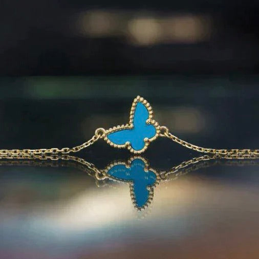 [アンジェラジュエリー]バタフライ ターコイズ バタフライ ブレスレット
