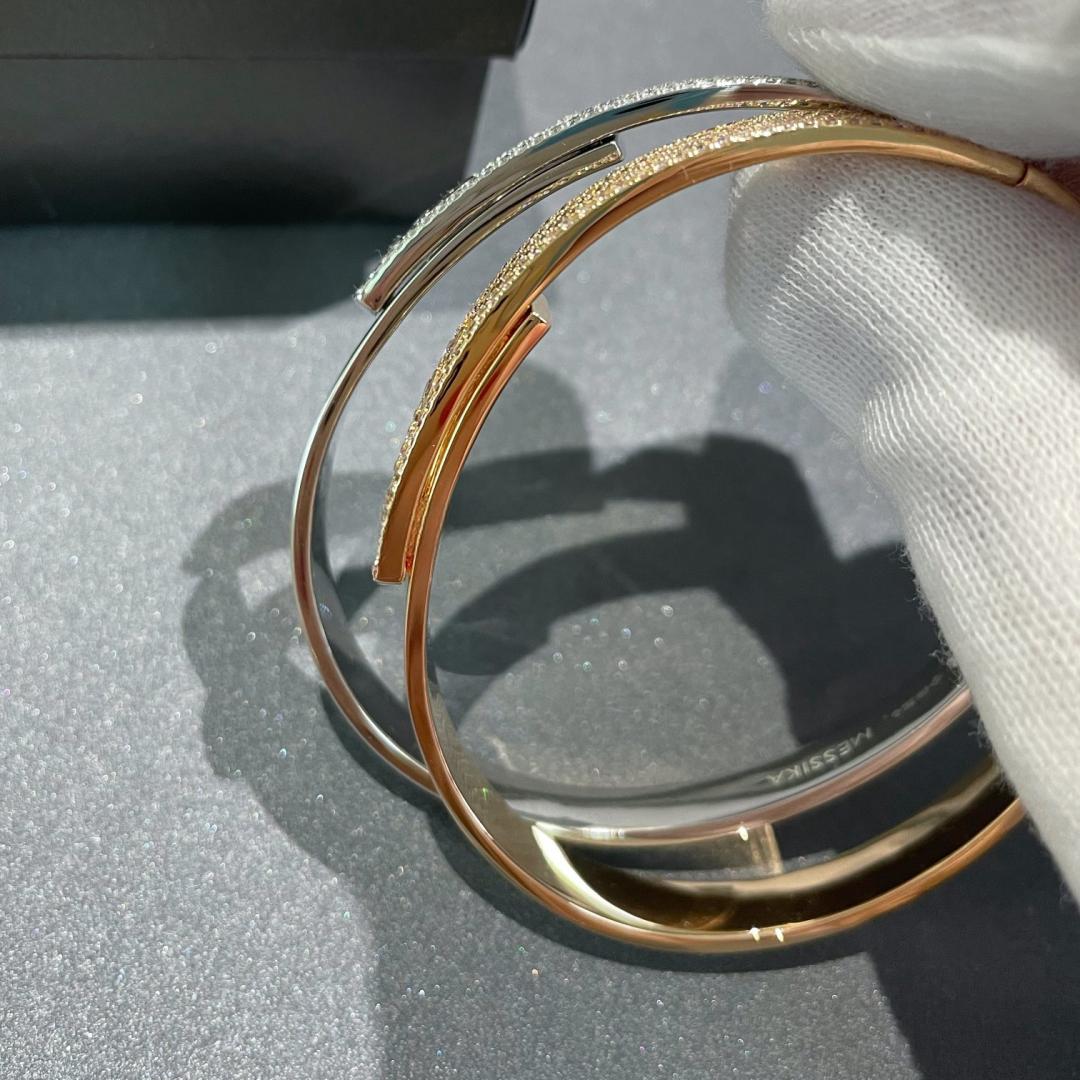 [Angela Jewelry]Move Noa Rose Gold Pavé Diamond Bangle Bracelet