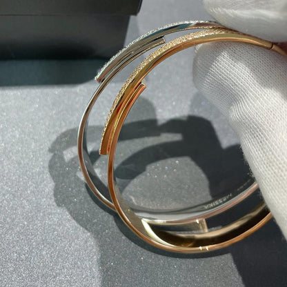 [Angela Jewelry]Move Noa Rose Gold Pavé Diamond Bangle Bracelet