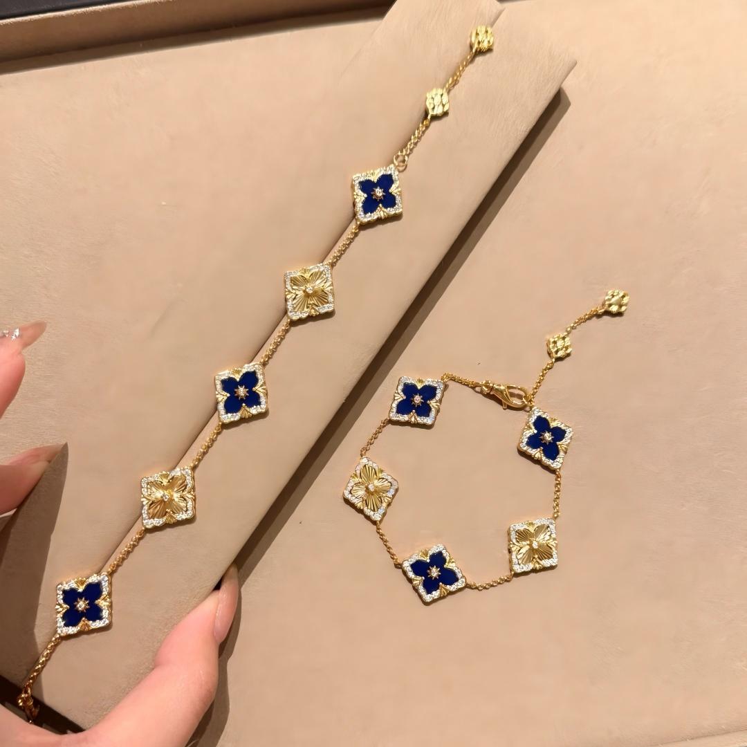 [Angela Jewelry]OPERA 5 MOTIFS TULLE ENAMEL BRACELET