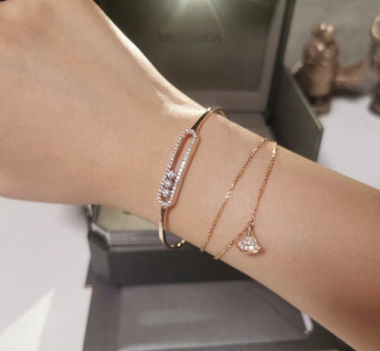 [Angela Jewelry]Move Pavé Diamond Bangle Bracelet M