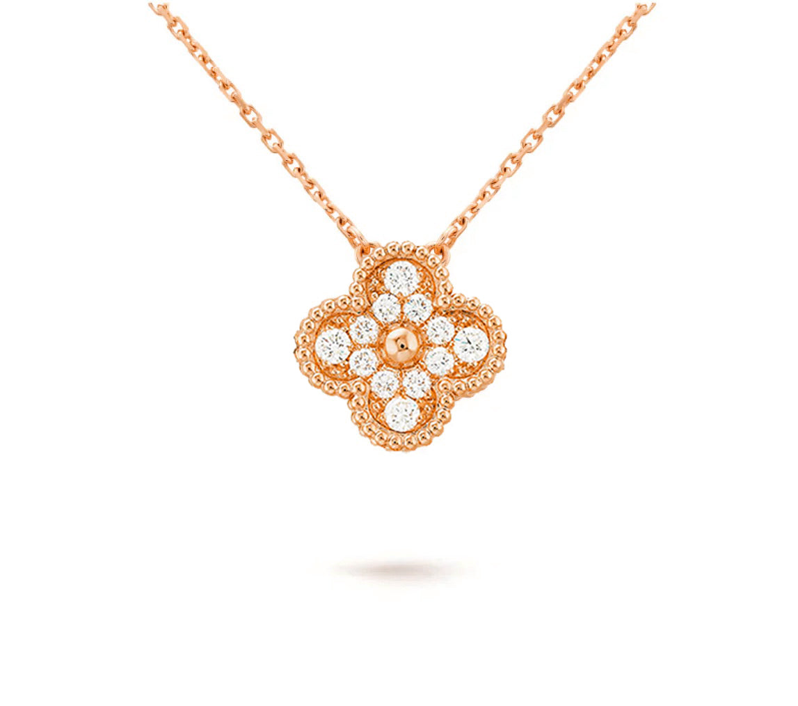 [Angela Jewelry]CLOVER 15MM SINGLE FLOWER NECKLACE COLLECTION