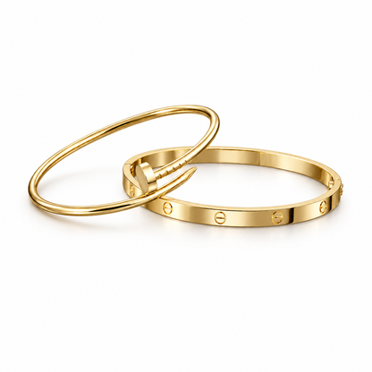[Angela Jewelry] LOVE & JUSTE Classic Bracelet Stack Set