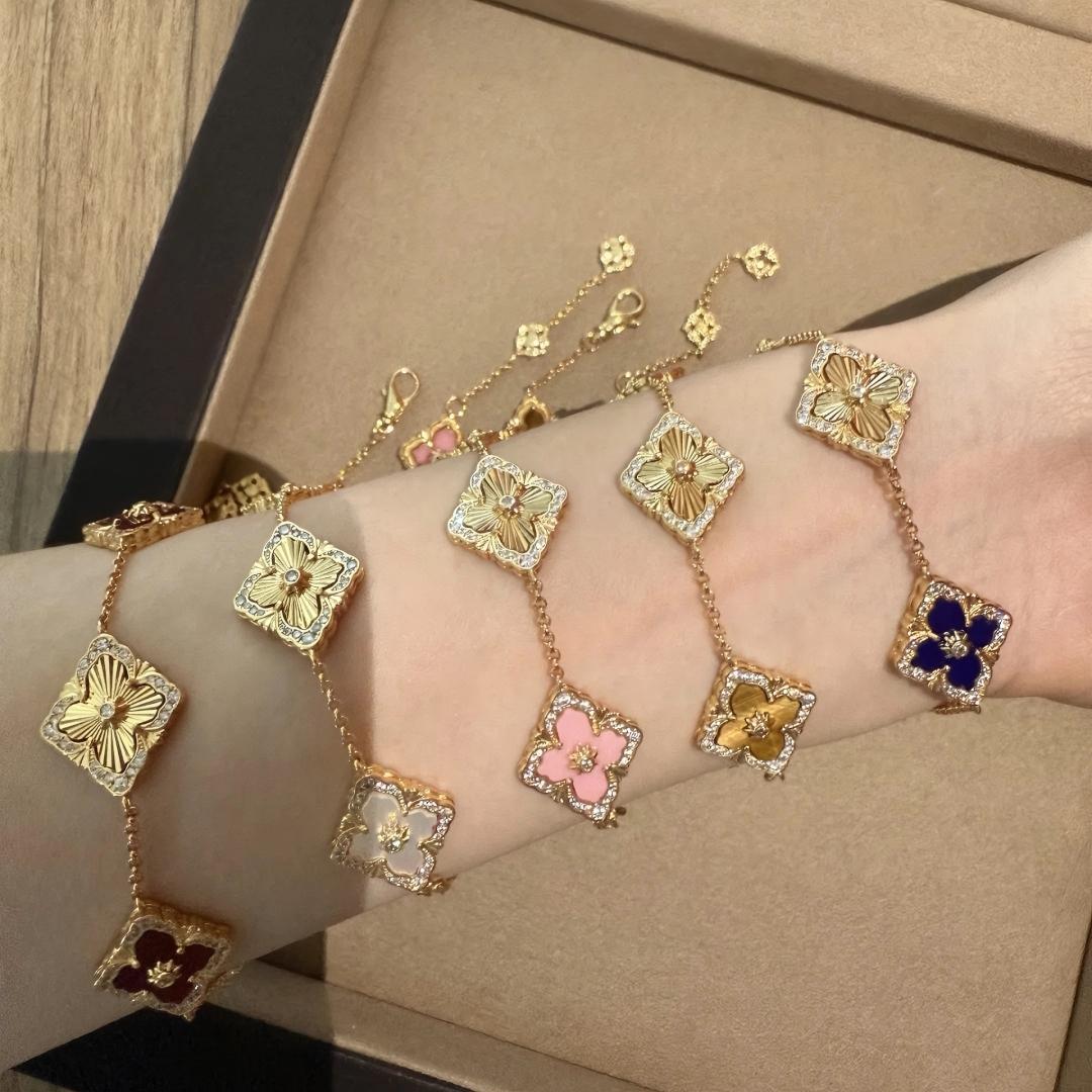 [Angela Jewelry]OPERA 5 MOTIFS TULLE ENAMEL BRACELET