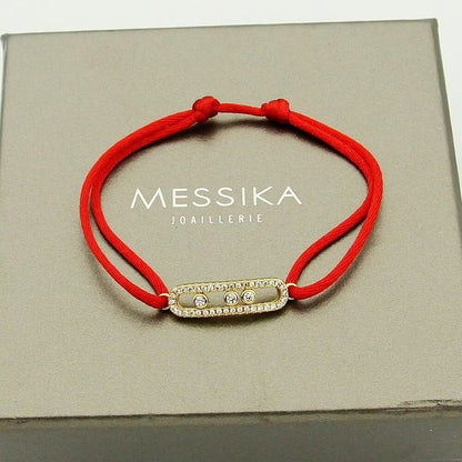 [Angela Jewelry]Messika Care(s) pink cord pavé bracelet