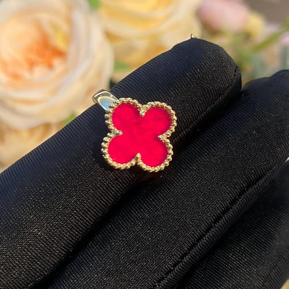 [Angela Jewelry]NEW CLOVER PINK ENAMEL RINGS