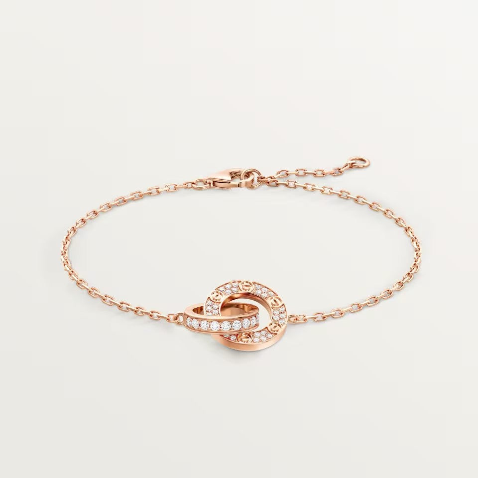 [Angela Jewelry]LOVE DOUBLE RING FULL DIAMOND BRACELET