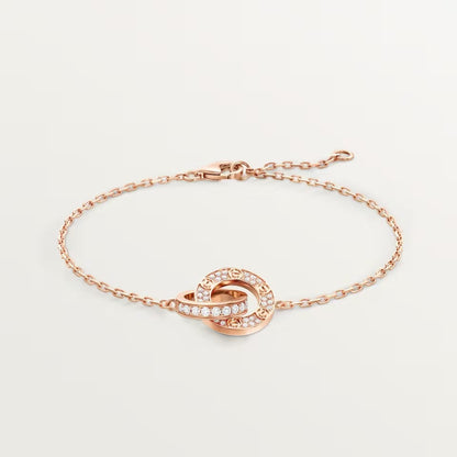 [Angela Jewelry]LOVE DOUBLE RING FULL DIAMOND BRACELET
