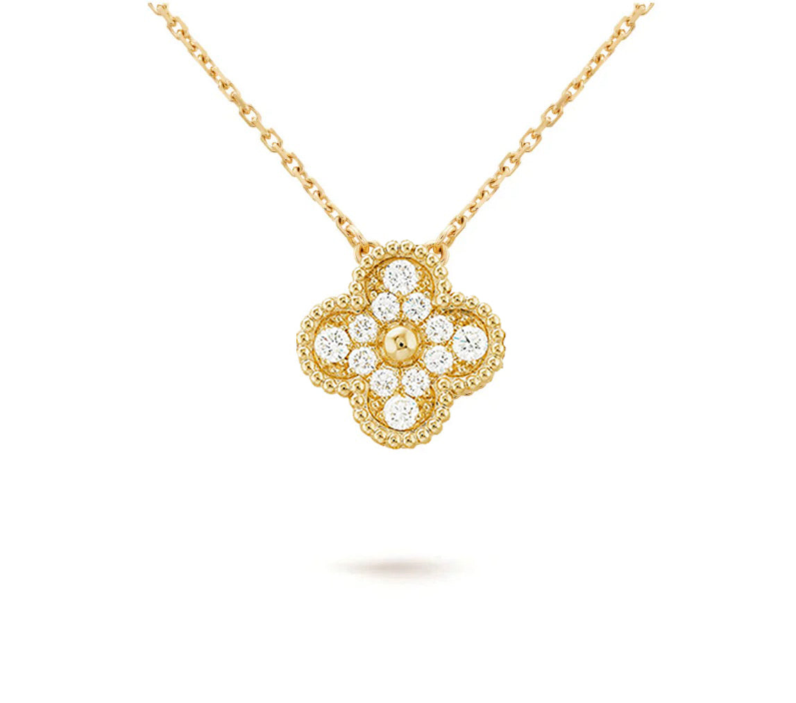[Angela Jewelry]CLOVER 15MM SINGLE FLOWER NECKLACE COLLECTION