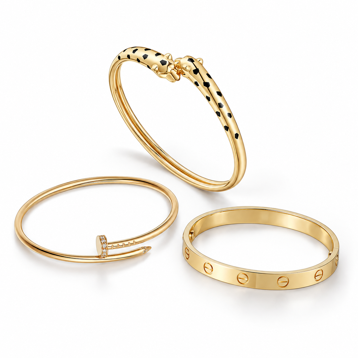 [Angela Jewelry] Panthère & LOVE  & JUSTE  Diamond Bracelet Stack Set